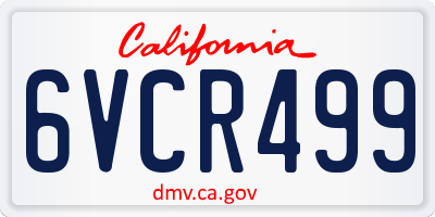 CA license plate 6VCR499