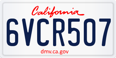 CA license plate 6VCR507