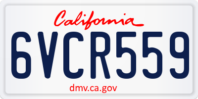 CA license plate 6VCR559