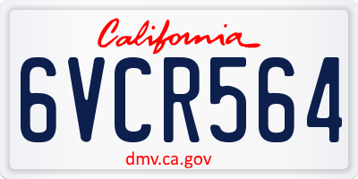 CA license plate 6VCR564