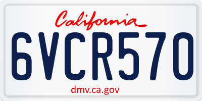 CA license plate 6VCR570