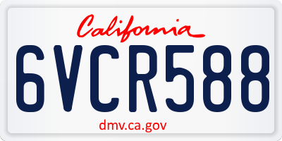 CA license plate 6VCR588