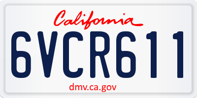 CA license plate 6VCR611