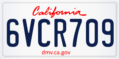 CA license plate 6VCR709