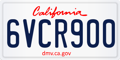 CA license plate 6VCR900