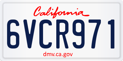 CA license plate 6VCR971