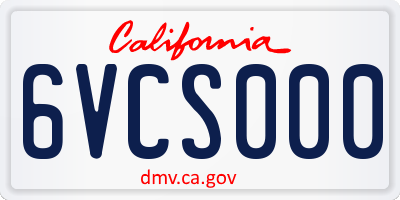 CA license plate 6VCS000