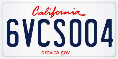 CA license plate 6VCS004