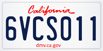 CA license plate 6VCS011