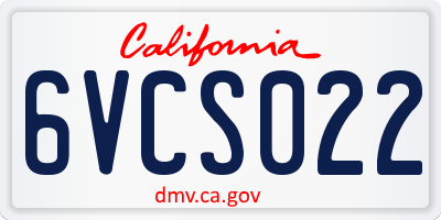 CA license plate 6VCS022