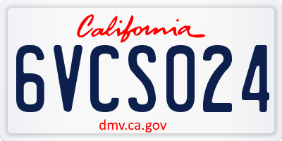 CA license plate 6VCS024