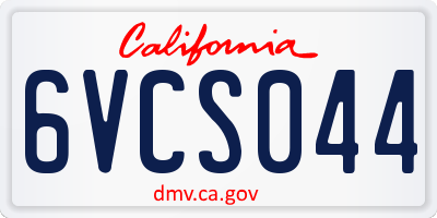 CA license plate 6VCS044