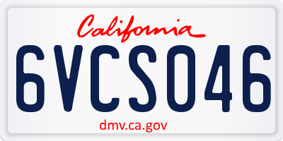 CA license plate 6VCS046