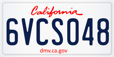 CA license plate 6VCS048