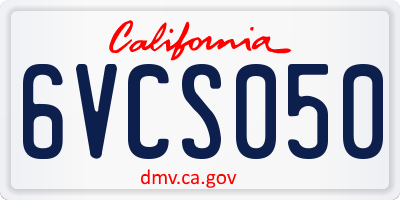 CA license plate 6VCS050