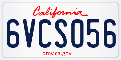 CA license plate 6VCS056