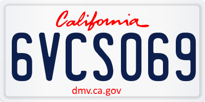 CA license plate 6VCS069