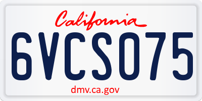 CA license plate 6VCS075
