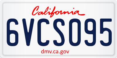 CA license plate 6VCS095