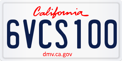 CA license plate 6VCS100