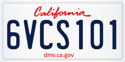 CA license plate 6VCS101