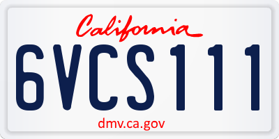 CA license plate 6VCS111