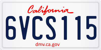 CA license plate 6VCS115