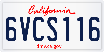 CA license plate 6VCS116