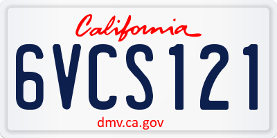 CA license plate 6VCS121