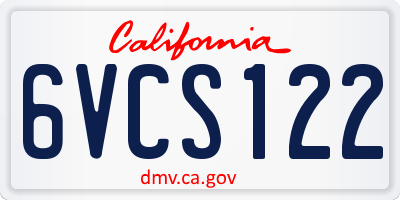 CA license plate 6VCS122