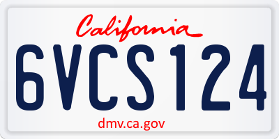 CA license plate 6VCS124