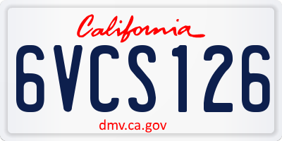 CA license plate 6VCS126