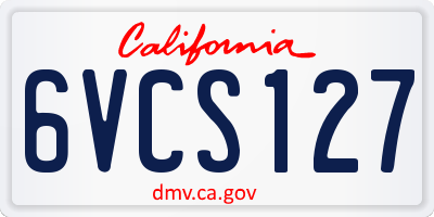 CA license plate 6VCS127