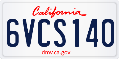 CA license plate 6VCS140