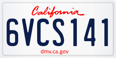 CA license plate 6VCS141