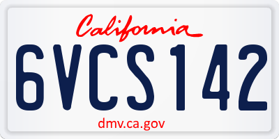 CA license plate 6VCS142