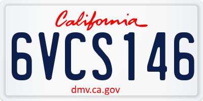 CA license plate 6VCS146