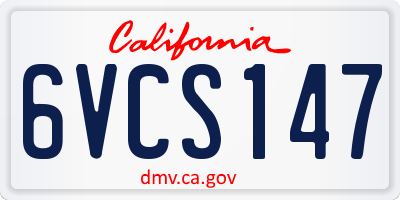 CA license plate 6VCS147