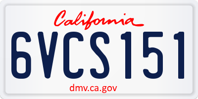 CA license plate 6VCS151
