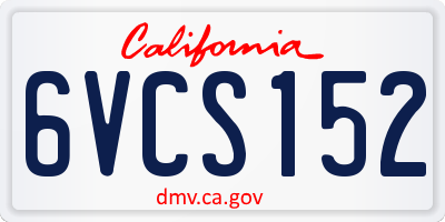 CA license plate 6VCS152