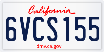 CA license plate 6VCS155