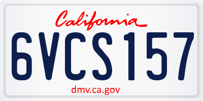 CA license plate 6VCS157