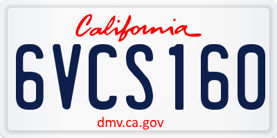 CA license plate 6VCS160
