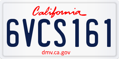 CA license plate 6VCS161