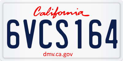 CA license plate 6VCS164