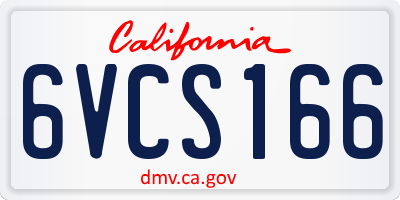 CA license plate 6VCS166