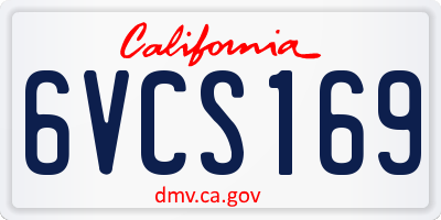 CA license plate 6VCS169