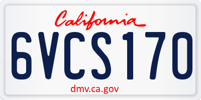 CA license plate 6VCS170