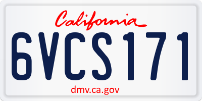 CA license plate 6VCS171