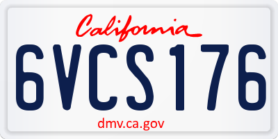 CA license plate 6VCS176